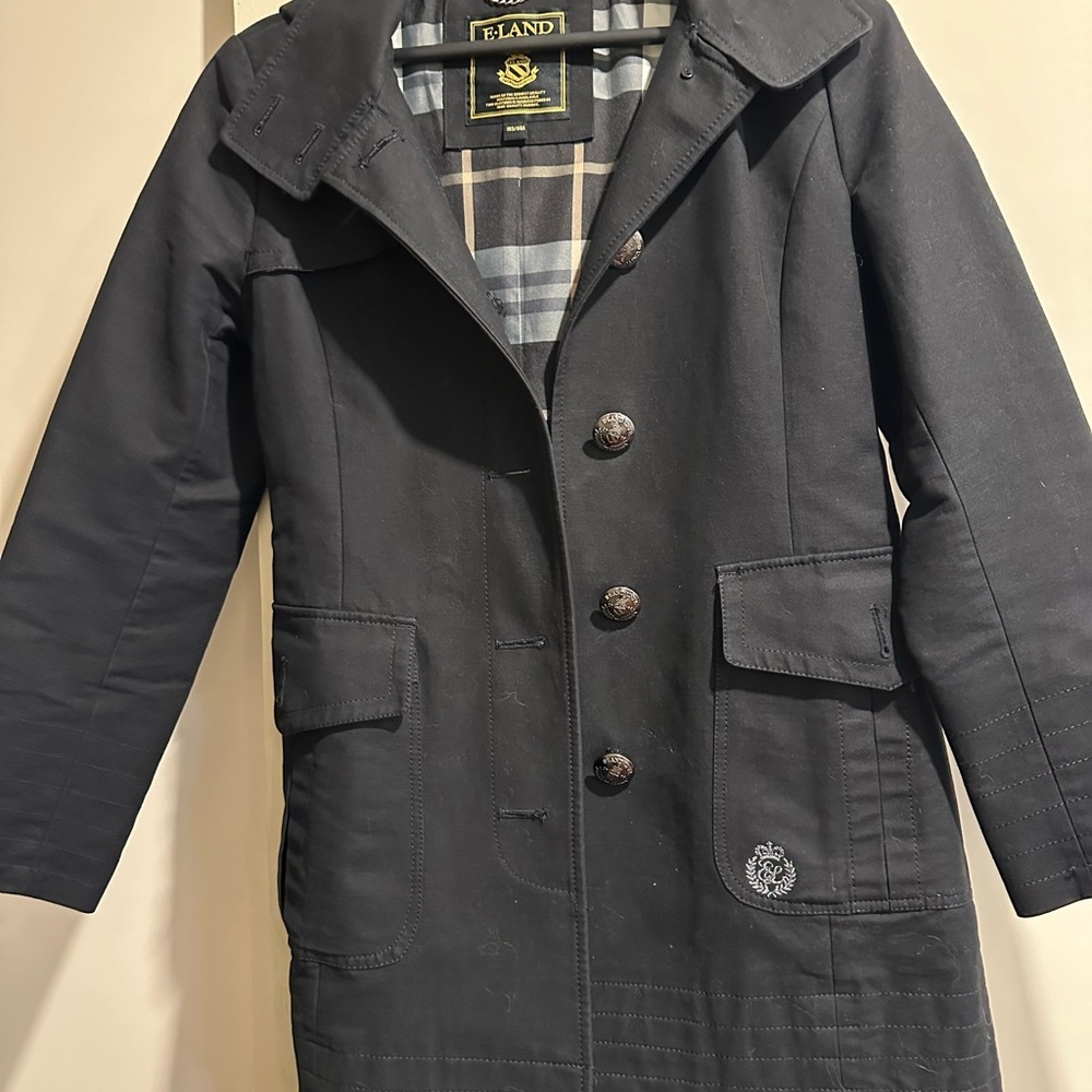 E-Land Black Trench Coat - Classic Women's Coat